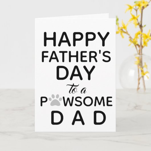 犬からの父の日 – かわいい犬のパパ カード (黄色い花)