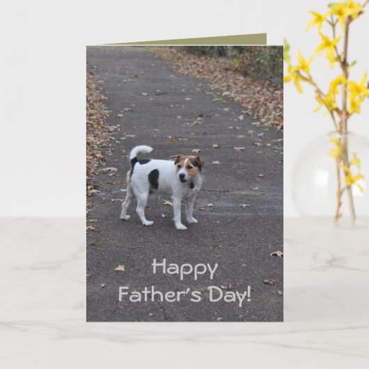 犬からの父の日 カード (黄色い花)