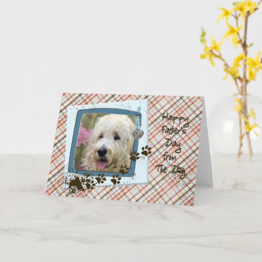 犬からの父の日 カード (黄色い花)