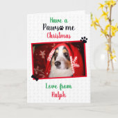 犬からの素敵なクリスマスをお過ごしください カード (黄色い花)