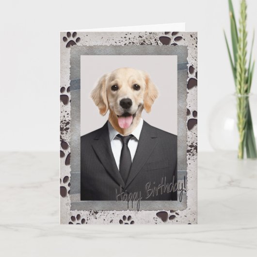 犬からの誕生日プレゼント カード (正面)