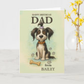 犬からパパ予測できなへおもしろい誕生日カスタムカップ カード (黄色い花)