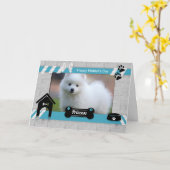 犬から母の日の写真:ターコイズ・ブルー カード (黄色い花)