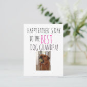 犬から犬へのおじいちゃんの父の日のカード ポストカード (スタンド正面)