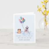 犬から |かわいいPUG誕生日カード カード (黄色い花)