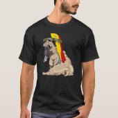 犬かわいいパグレトロベルギー国旗プライド Tシャツ (正面)
