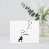 犬かわいいプードルハート ポストカード (スタンド正面)