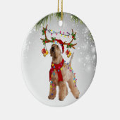 犬かわいいホエテリアトナカイ動物の子犬ペット セラミックオーナメント (右)