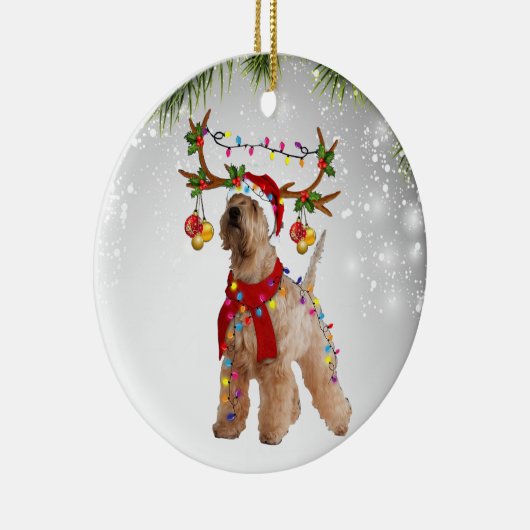 犬かわいいホエテリアトナカイ動物の子犬ペット セラミックオーナメント (右)