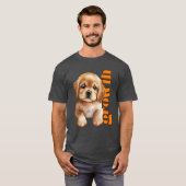 犬かわいらしの少女の友人 Tシャツ (正面フル)