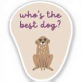 犬かわい最高のいイラストレーションタンパープル シール (正面)