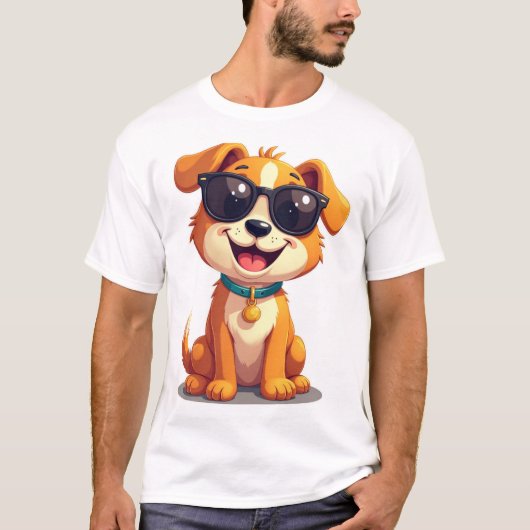 犬がいると人生はもっと楽しい – かわいい愛犬家Tシャツ Tシャツ (正面)