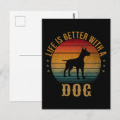 犬がいると人生はもっと楽しい ポストカード (正面/裏面)