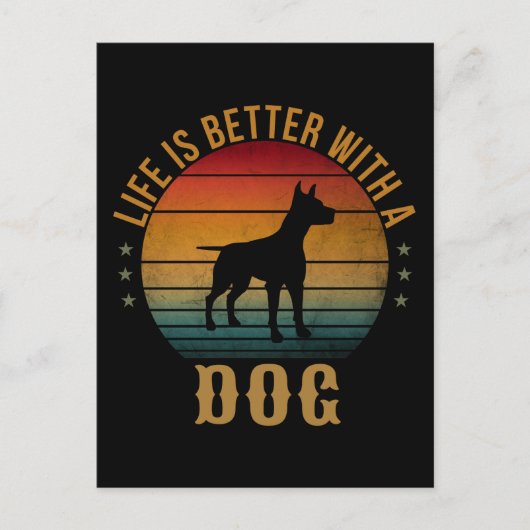 犬がいると人生はもっと楽しい ポストカード (正面)
