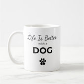 犬がいると人生はもっと楽しい – 愛犬家マグカップ コーヒーマグカップ (左)