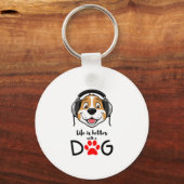 犬がいる生活は最高 キーホルダー (正面)