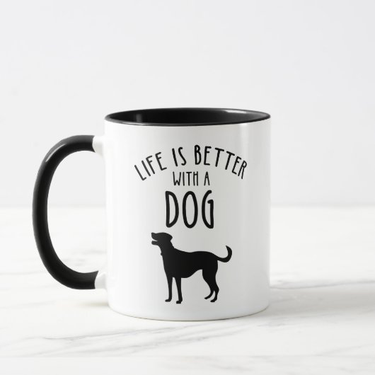 犬がいる生活は最高 マグカップ (左)