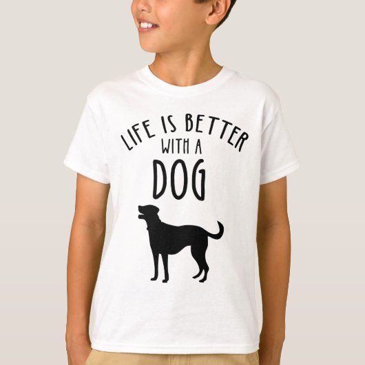 犬がいる生活は最高 Tシャツ (正面)