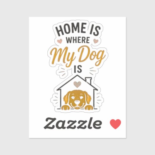 犬がいればそれが我が家 犬好きのためのタイポグラフィ シール (シート)