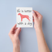 犬がいれば人生はもっと楽しい - 犬好きな人へ チラシ (手)