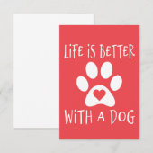 犬がいれば人生はもっと楽しい - 犬好きな人へ 招待状 (正面/裏面)