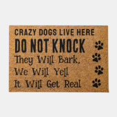 犬がおもしろいここに住み犬の愛人 ドアマット (正面)