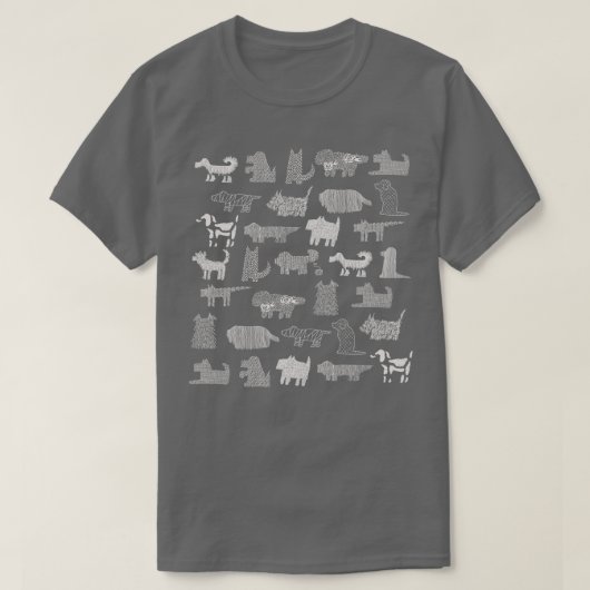 犬がたくさん Tシャツ (デザイン正面)
