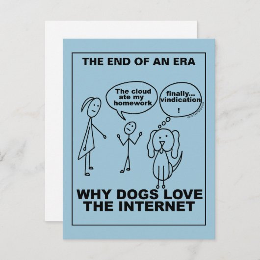 犬がインターネットを愛する理由のおもしろい卒業 案内ポストカード (正面/裏面)