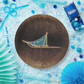 犬がカリブーの毛皮を背負った ペーパープレート (パーティー)