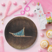 犬がカリブーの毛皮を背負った ペーパープレート (パーティー)