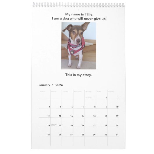 犬がカレン与えダのストーリーブックをアップしない カレンダー (1月 2026)