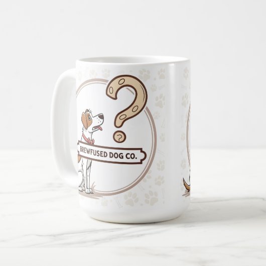 犬がコーヒーマグを混乱 コーヒーマグカップ (正面左)