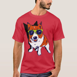 犬がサングラスをかけている Tシャツ