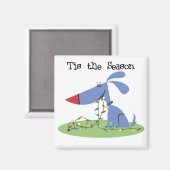 犬がシーズンホリデーTシャツとギフト マグネット (正面/裏面)