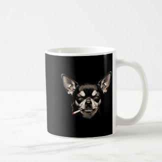 犬がタバコを吸う 笑えるチワワの面白画像 メンズ レディース コーヒーマグカップ