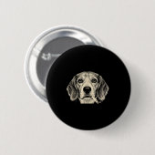 犬がタバコを吸う 笑えるビーグル メーム 缶バッジ (正面&裏面)