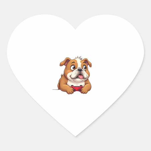 犬がテレビゲームをする (4) ハートシール (正面)