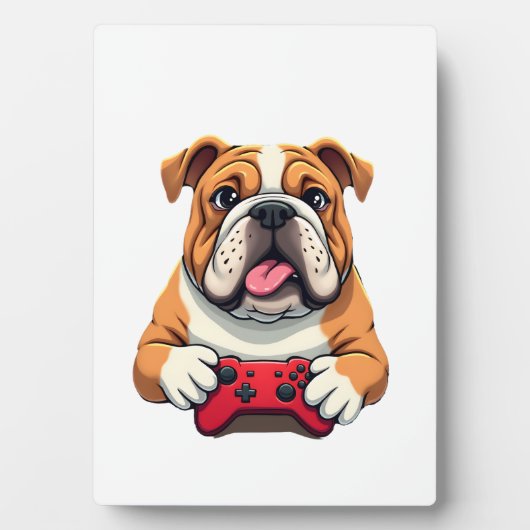 犬がテレビゲームをする (6) フォトプラーク (正面)