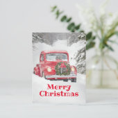 犬がトラックに乗って インビテーションポストカード (スタンド正面)