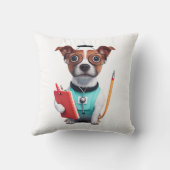 犬がナースとして働く，犬を着てナース制服 クッション (裏面)