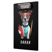 犬がナースとして働く，犬を着てナース制服 クリップボード (左)