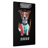 犬がナースとして働く，犬を着てナース制服 クリップボード (右)