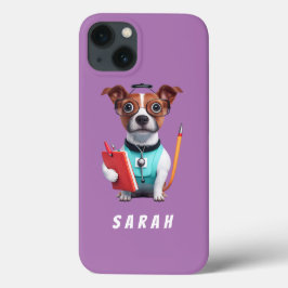 犬がナースとして働く，犬を着てナース制服 iPhone 13ケース
