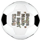 犬がハートを歌う写真のロゴ サッカーボール (回転)