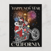 犬がバイクでカリフォルニアへ行く シーズンポストカード (正面)