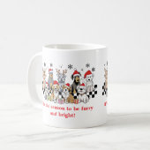 犬がパウズでクリスマスプレゼントを願っている ギフト コーヒーマグカップ (正面左)