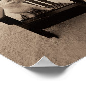 犬がビーチを楽しむ ポスター (角)