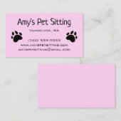 犬がピンクの名刺を手に 名刺 (正面/裏面)