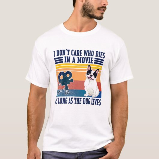 犬がフレンチーおもしろい犬Lに住む限りメンズ Tシャツ (正面)