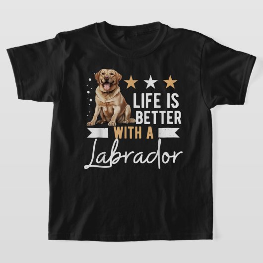犬がペットの命を育てるラブラドール Tシャツ (レイダウン)